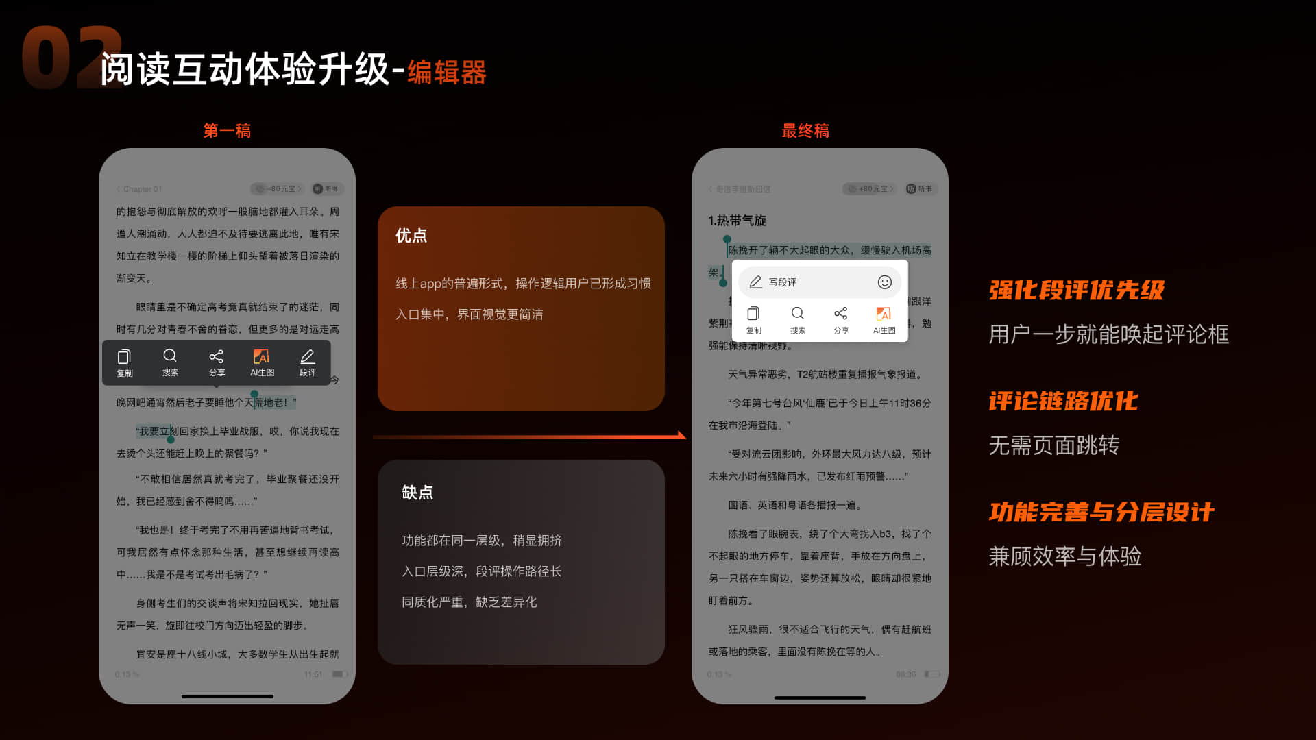 阅读互动体验升级 · 段评编辑器